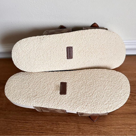 NEW Coach Women Size 11 Allanah Signature Khaki Chalk Sandals Slides CK412 - Picture 6 of 8